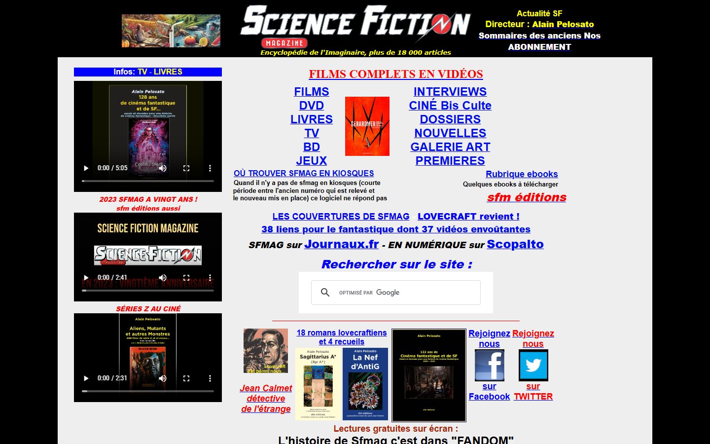 Page d’accueil de SF Mag
